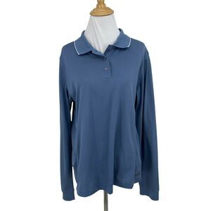 Adidas Climacool Golf Polo Women's Size XL Blue Long Sleeve Breathable Quick Dry